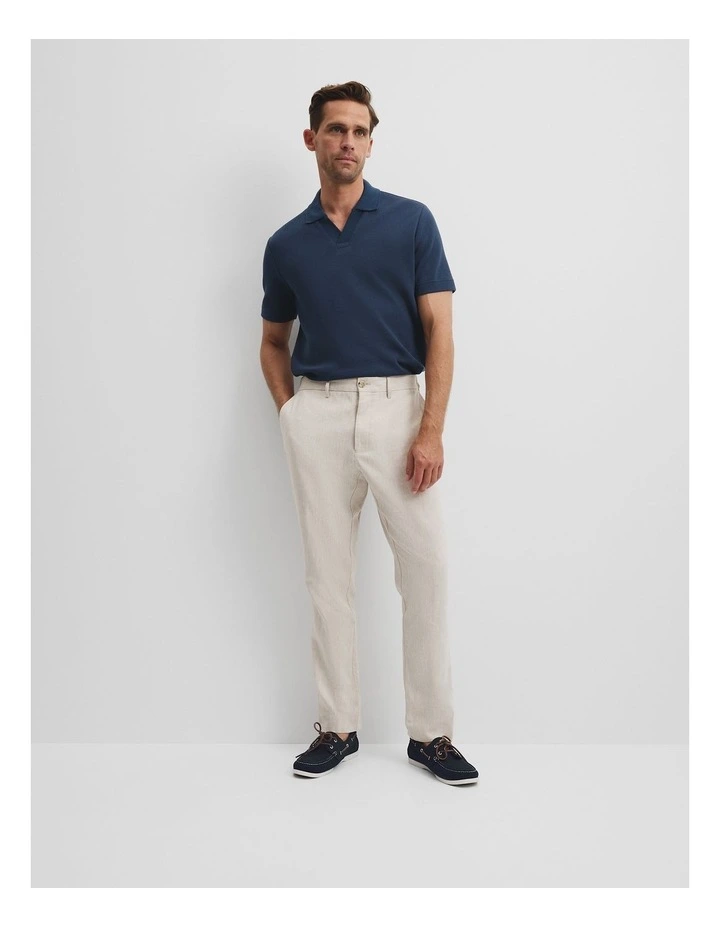 Australian Cotton Waffle Polo in Storm Blue image 3