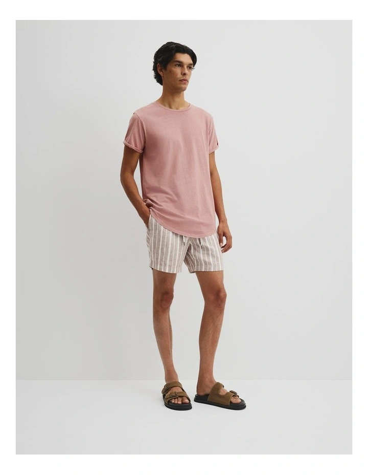 Australian Cotton Longline Garment Dye T-shirt in Dusty Rose image 3