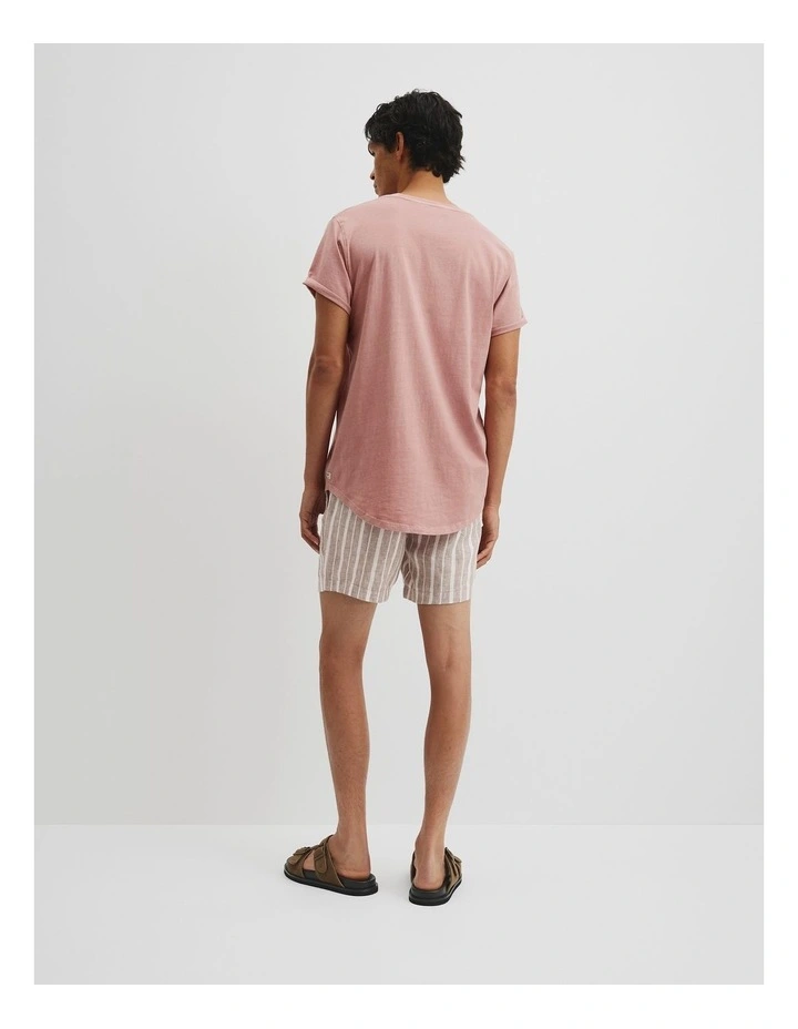 Australian Cotton Longline Garment Dye T-shirt in Dusty Rose image 4