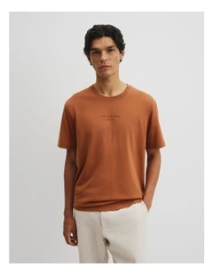 Australian Cotton Modern Logo T-shirt in Copper