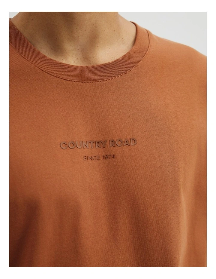 Australian Cotton Modern Logo T-shirt in Copper image 3