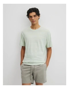 Hemp Slub Stripet-shirt in Mint