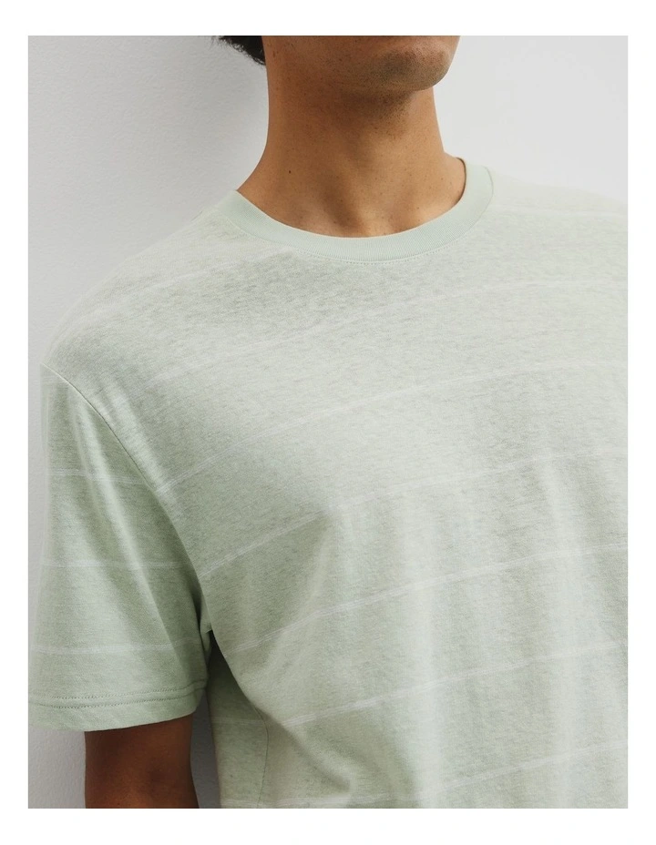 Hemp Slub Stripet-shirt in Mint image 3