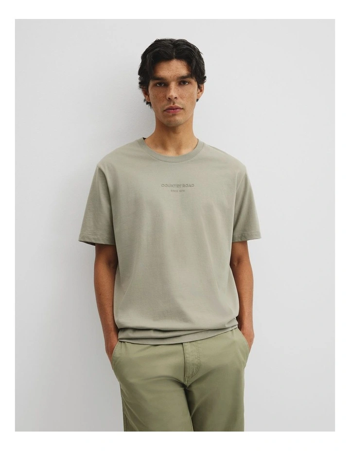Australian Cotton Modern Logo T-shirt in Moss image 1