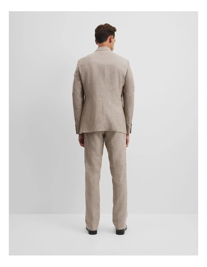 Regular Linen Cotton Textured Jacket in Beige image 6