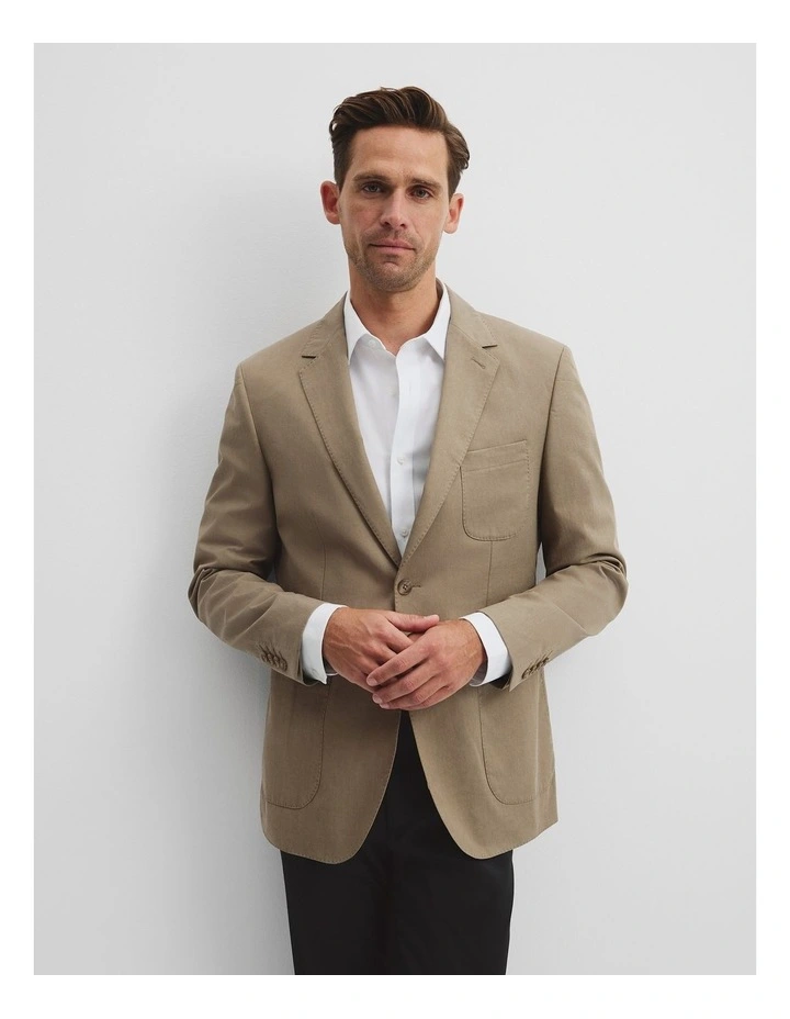 Regular Fit Tencel Blend Jacket in Sage Green image 1