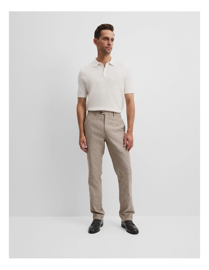 Australian Cotton Silk Blend Textured Knit Polo in Flint image 3