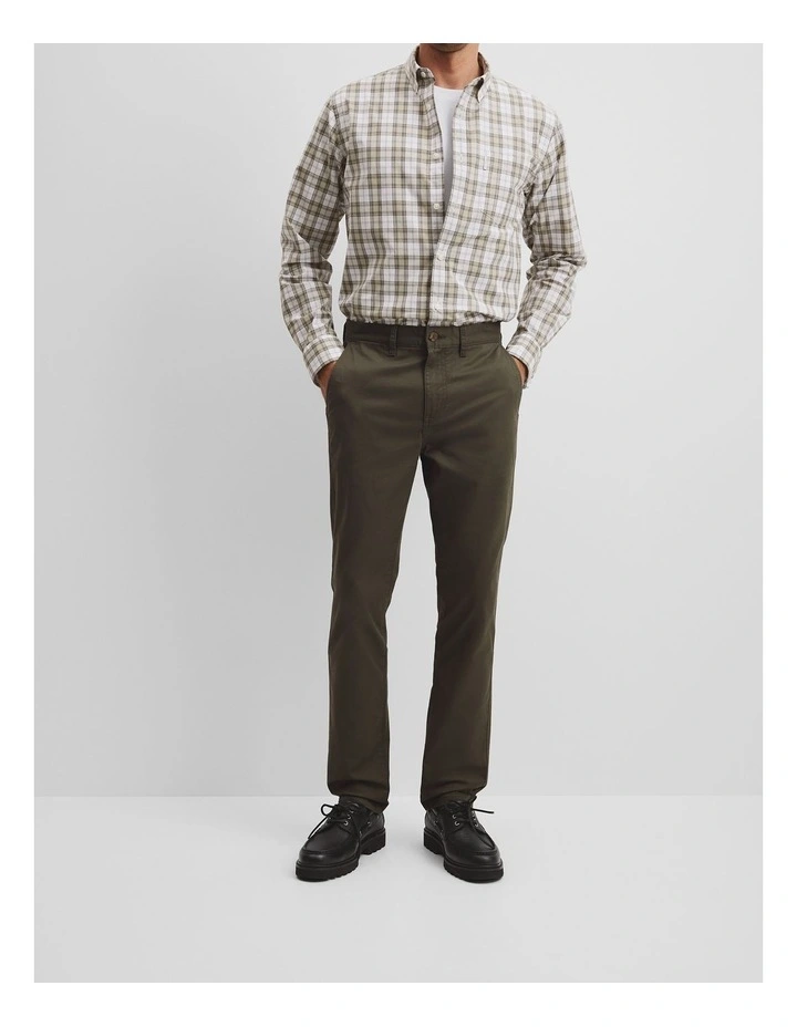 Australian Cotton Tapered Fit Stretch Chino in Willow image 2