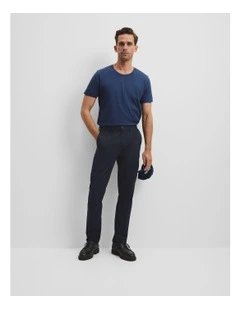 Australian Cotton Tapered Fit Stretch Chino in True Navy