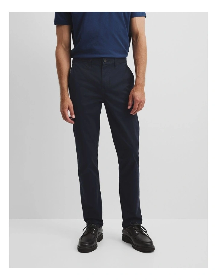 Australian Cotton Tapered Fit Stretch Chino in True Navy image 2