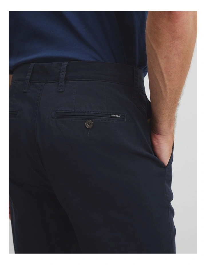 Australian Cotton Tapered Fit Stretch Chino in True Navy image 3