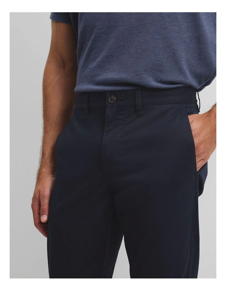 Australian Cotton Standard Fit Stretch Chino in True Navy image 2