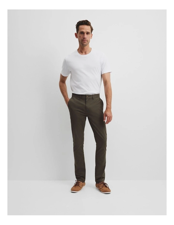 Australian Cotton Slim Fit Stretch Chino in Willow image 2