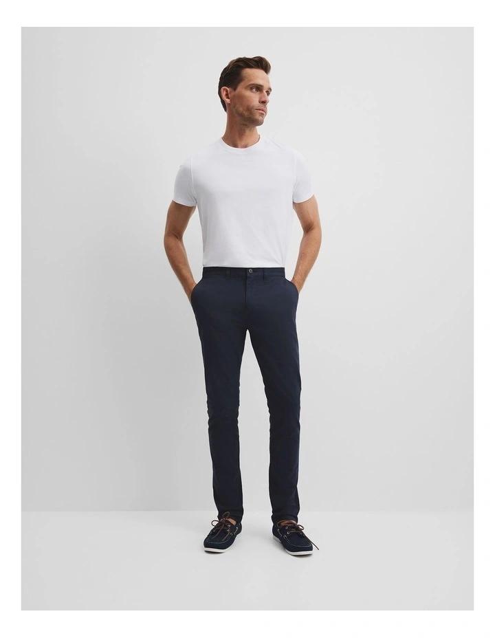 Australian Cotton Slim Fit Stretch Chino in True Navy image 1