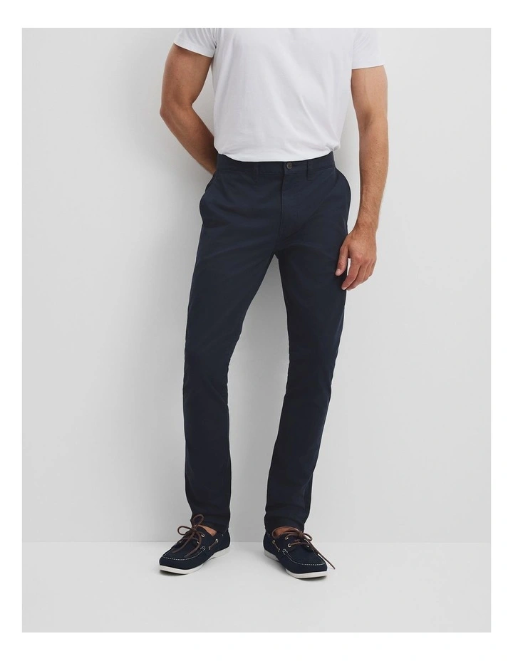 Australian Cotton Slim Fit Stretch Chino in True Navy image 2