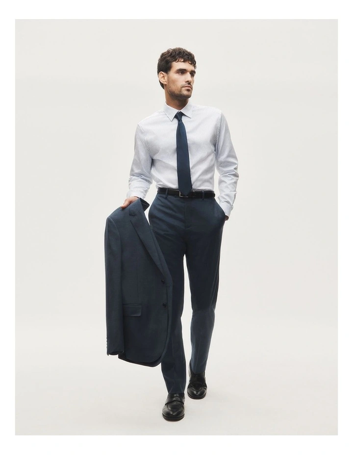 Regular Wool Blend Pant in Navy image 2