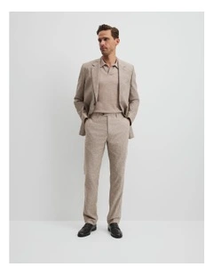 Regular Fit Linen Cotton Tailored Pant in Beige