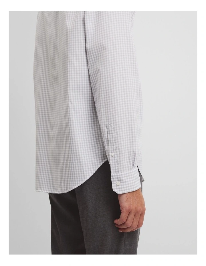 Regular Fit Gingham Travel Shirt in Grey image 3