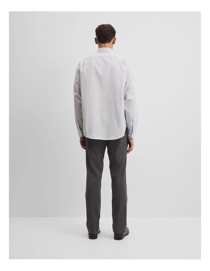 Regular Fit Gingham Travel Shirt in Grey image 5
