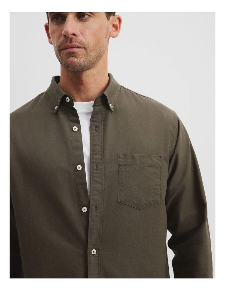 Regular Fit Australian Cotton Oxford Shirt in Willow image 2