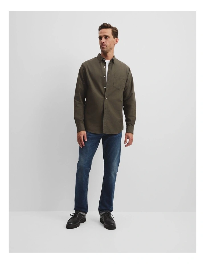 Regular Fit Australian Cotton Oxford Shirt in Willow image 3