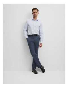 Slim Fit Stripe Travel Shirt in White