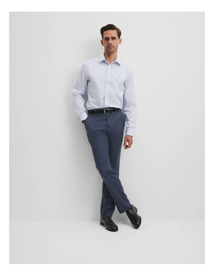 Slim Fit Stripe Travel Shirt in White image 1