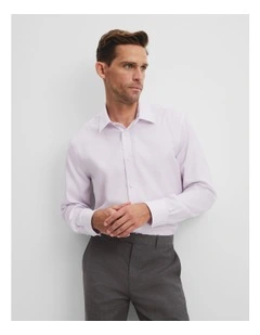 Regular Fit Pinstripe Travel Shirt in Soft Lilac
