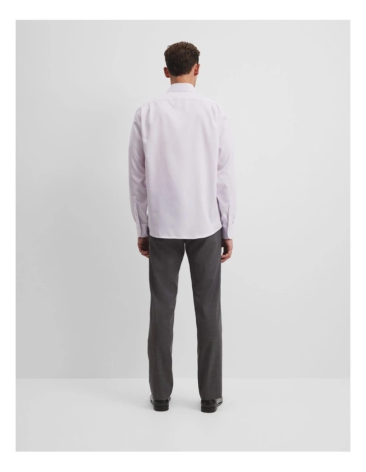 Regular Fit Pinstripe Travel Shirt in Soft Lilac image 5