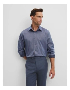 Regular Fit Dobby Travel Shirt in Navy