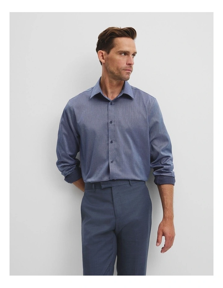 Regular Fit Dobby Travel Shirt in Navy image 1