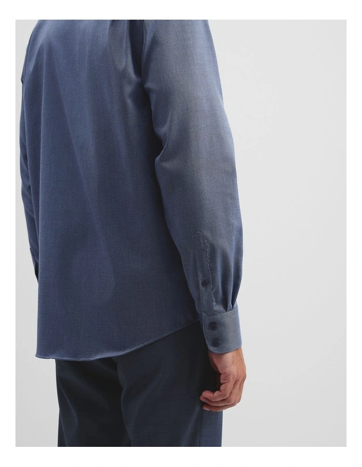 Regular Fit Dobby Travel Shirt in Navy image 2