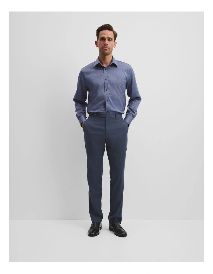 Regular Fit Dobby Travel Shirt in Navy image 3