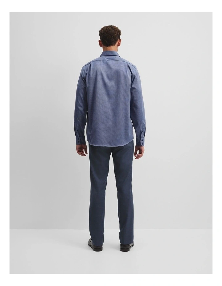 Regular Fit Dobby Travel Shirt in Navy image 4