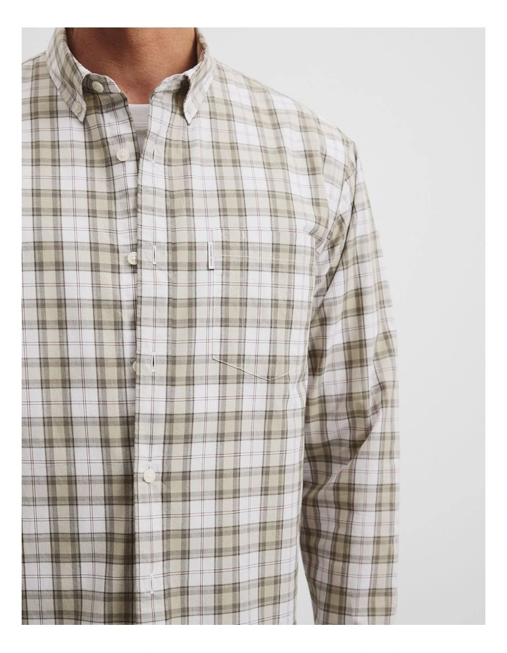 Regular Fit Cotton Check Shirt in Flint image 2