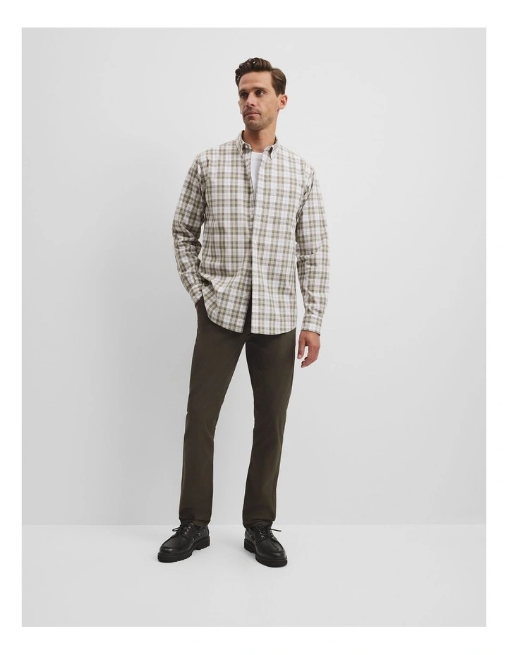 Regular Fit Cotton Check Shirt in Flint image 3