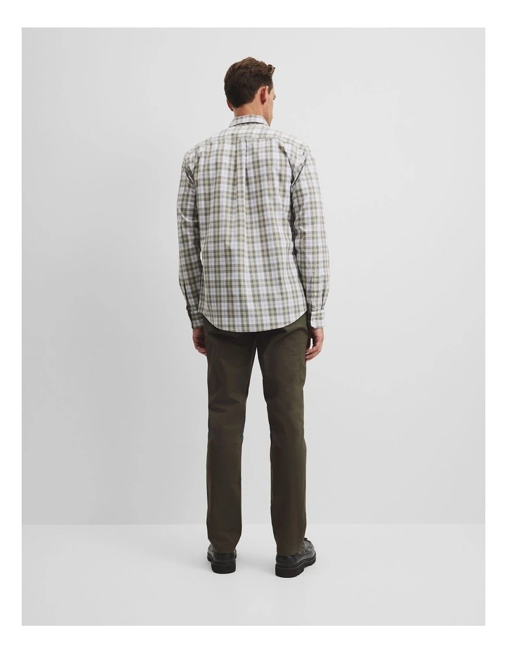 Regular Fit Cotton Check Shirt in Flint image 4