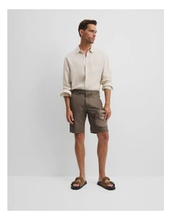 Australian Cotton Stretch Chino Short in Slate