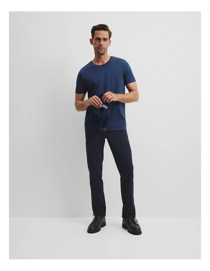 Pima Cotton Crew T-shirt in Storm Blue image 2