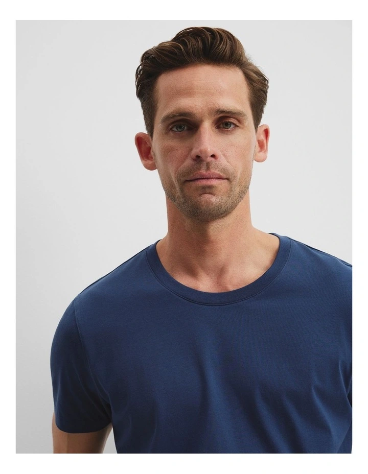 Pima Cotton Crew T-shirt in Storm Blue image 3