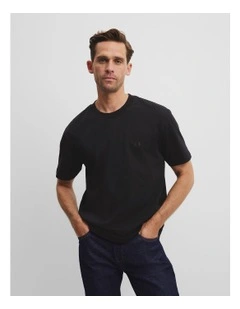 Australian Cotton Cr Logo T-shirt in Black