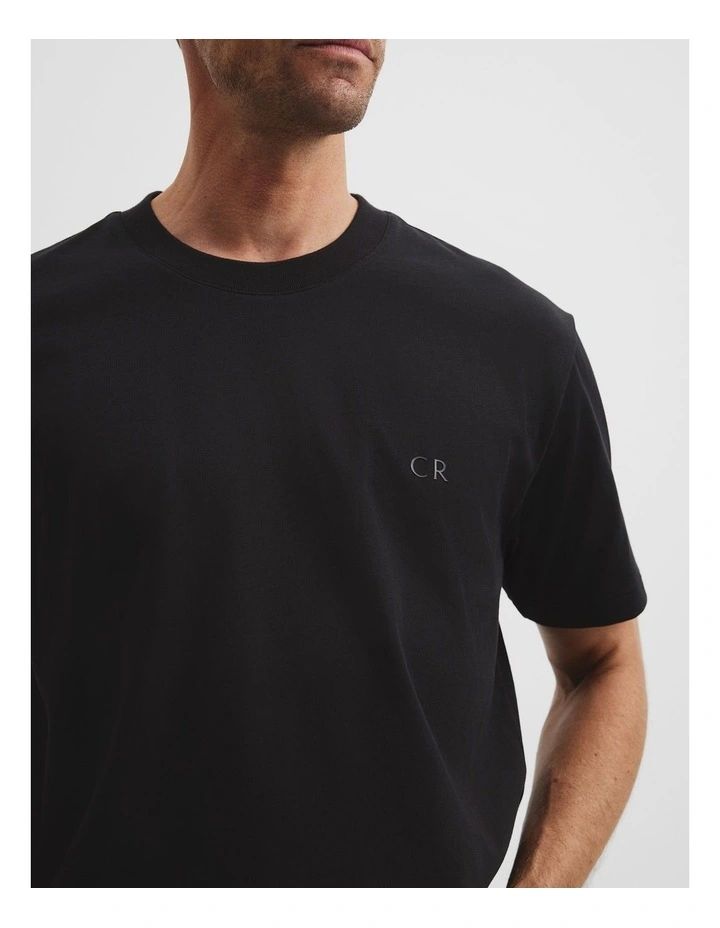 Australian Cotton Cr Logo T-shirt in Black image 3