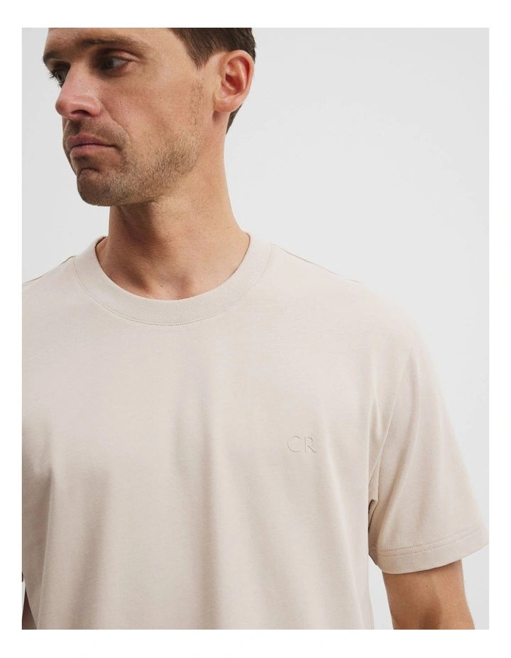 Australian Cotton Cr Logo T-shirt in Clay image 2