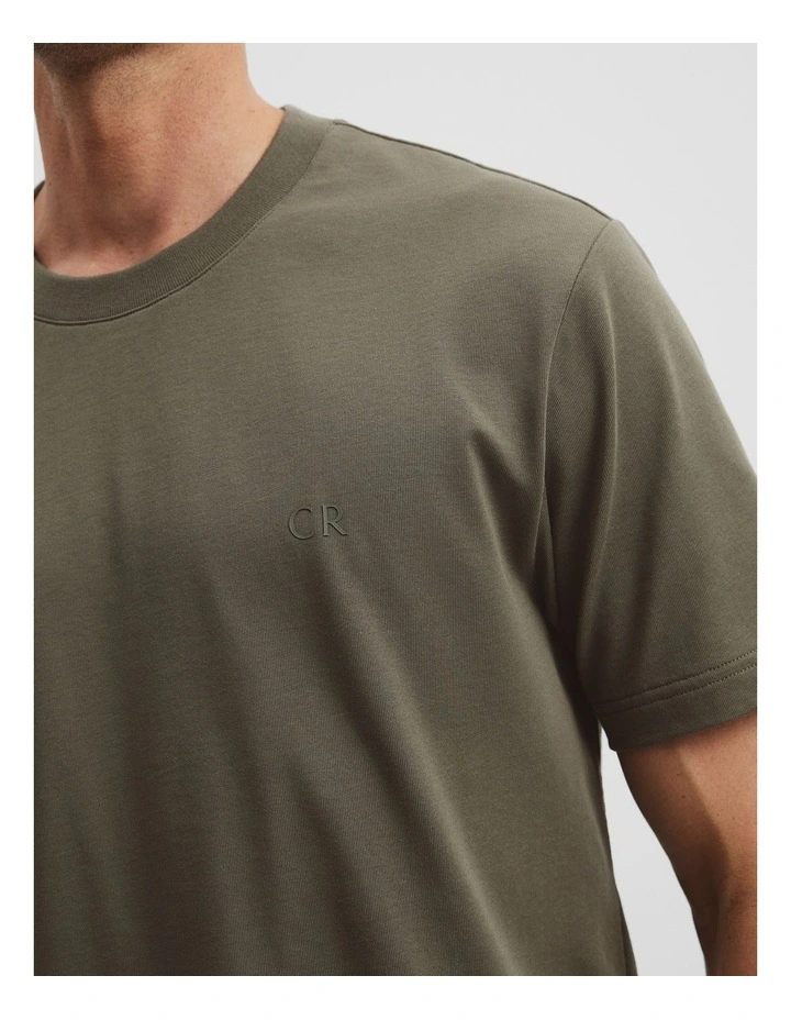 Australian Cotton Cr Logo T-shirt in Willow image 2