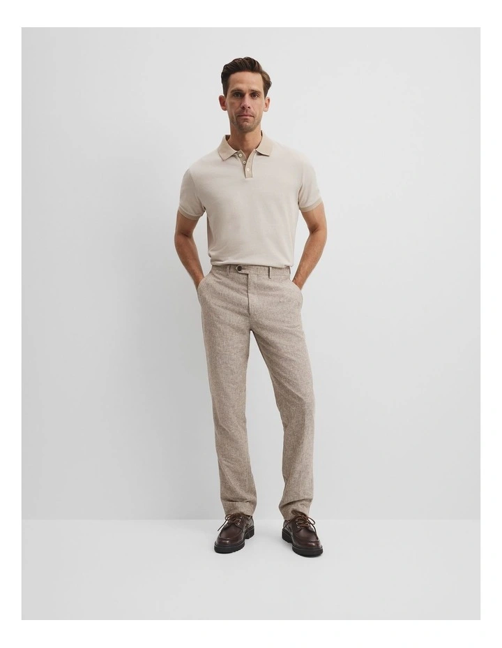 Contrast Polo in Ecru image 2