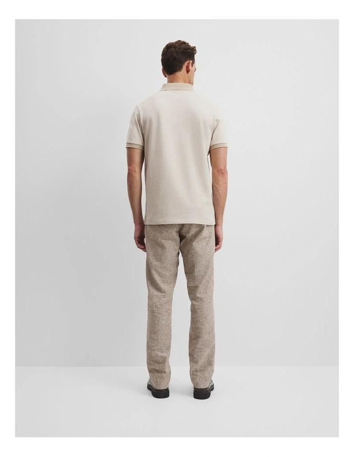 Contrast Polo in Ecru image 4