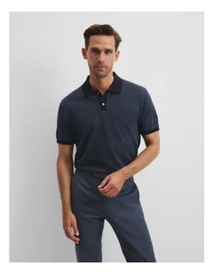 Contrast Polo in Navy