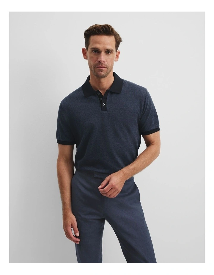 Contrast Polo in Navy image 1