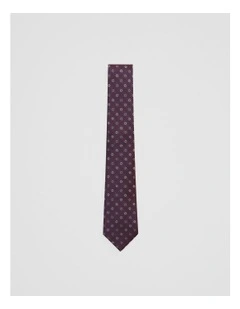 Silk Emblem Tie in Burgundy