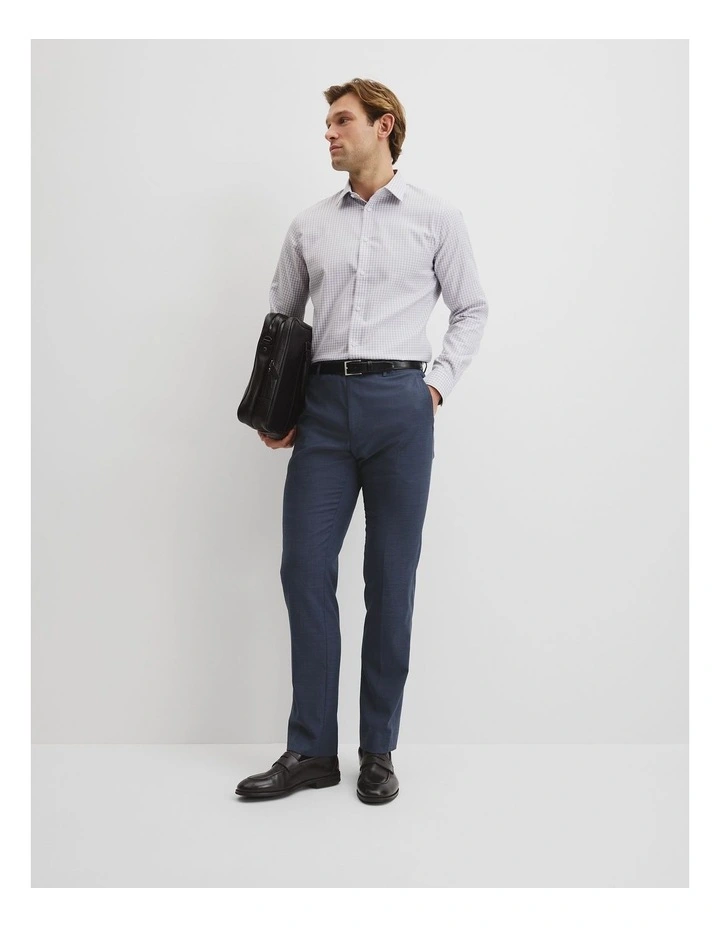 Slim Fit Gingham Travel Shirt in Grey image 3